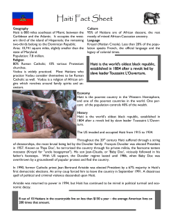 Haiti Fact Sheet - Grassroots International