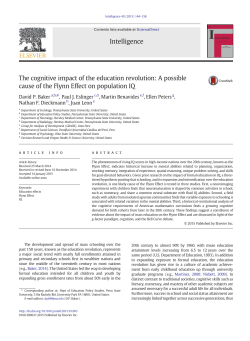 The cognitive impact of the education revolution: A possible cause of