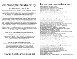 embrace mental diversity - Portland Hearing Voices