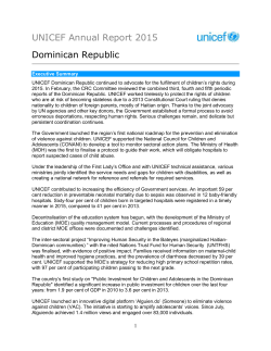 UNICEF Annual Report 2015 Dominican Republic