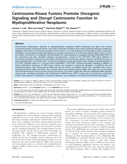 Centrosome-Kinase Fusions Promote Oncogenic Signaling and