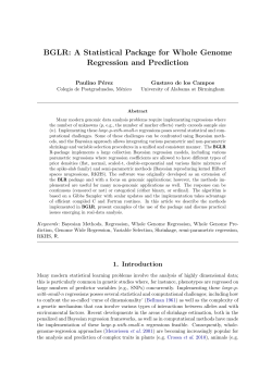 BGLR: A Statistical Package for Whole Genome Regression and