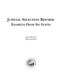 Judicial Selection Reform - Judicial Selection in the States