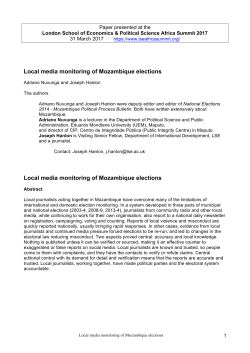 Local media monitoring of Mozambique elections Local media