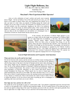 Balloon Brochure - Light Flight Hot Air Balloons