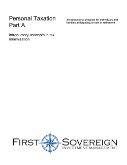 Introductory Concepts in Tax Minimization