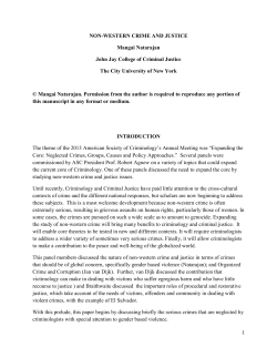 Non-Western Crime and Justice, by Mangai Natarajan
