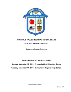 Annapolis School Review Phase 2