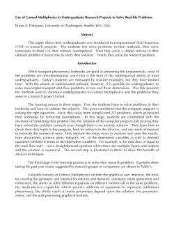 Use of Comsol Multiphysics in Undergraduate Research Projects to