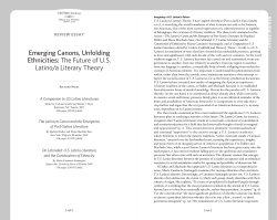 The Future of US Latino/a Literary Theory
