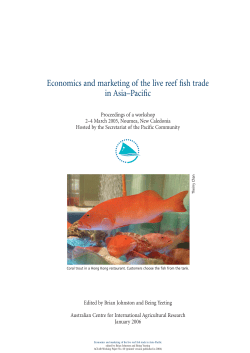 Economics and marketing of the live reef fish trade in Asia