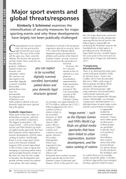 Major sport events and global threats/responses