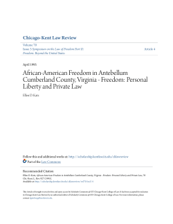 African-American Freedom in Antebellum Cumberland County