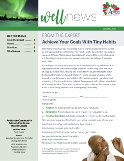 FROM THE EXPERT Achieve Your Goals With Tiny Habits