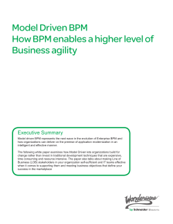 Model Driven BPM - How BPM enables a higher level of Business