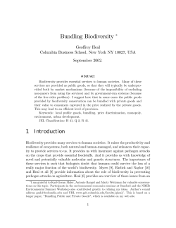 Bundling Biodiversity - Columbia Business School