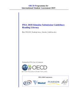 PISA 2018 Stimulus Submission Guidelines: Reading