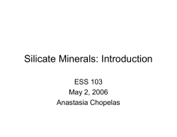 Silicate Minerals: Introduction
