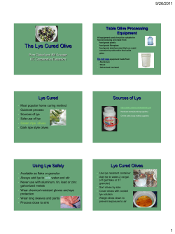 The Lye Cured Olive