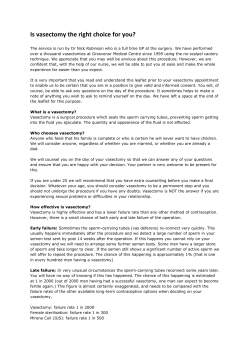 Is vasectomy the right choice for you?