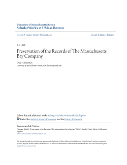 Preservation of the Records of The Massachusetts Bay Company