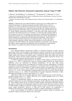 Sikhote-Alin Meteorite, Elemental Composition Analysis Using CF