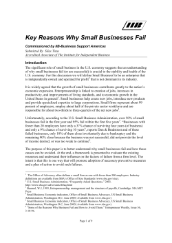 Key Reasons Why Small Businesses Fail