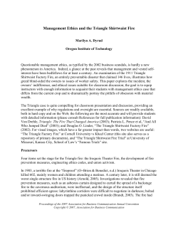 Management Ethics and the Triangle Shirtwaist Fire