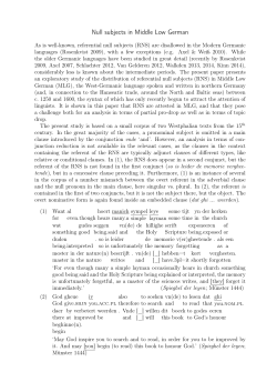Null subjects in Middle Low German