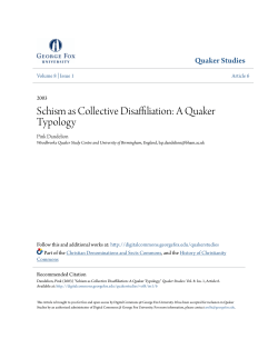 Schism as Collective Disaffiliation: A Quaker Typology