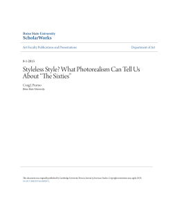 Styleless Style? What Photorealism Can Tell Us About &acirc;&bull;&oelig;The