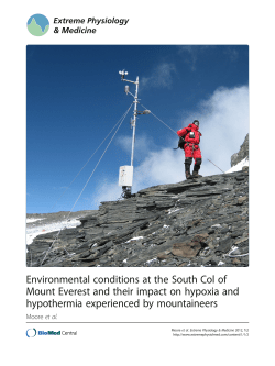 Environmental conditions at the South Col of Mount Everest and