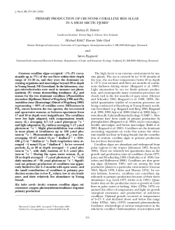 PRIMARY PRODUCTION OF CRUSTOSE CORALLINE RED