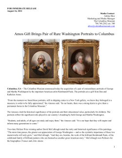 Amos Gift Brings Pair of Rare Washington Portraits to Columbus