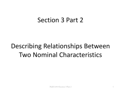 Proportions, Rates and Ratios