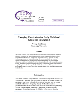 Changing Curriculum for Early Childhood