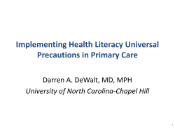 Implementing Health Literacy Universal Precautions in Primary Care