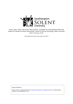 Fisher, James. (2012). Beware the Meta Analysis: Is Multiple Set