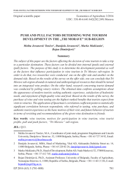 PUSH AND PULL FACTORS DETERMING WINE TOURISM