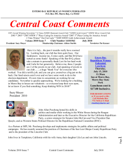 Central Coast Comments - Estero Bay Republican Women Federated