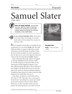 BIOGRAPHY: Samuel Slater