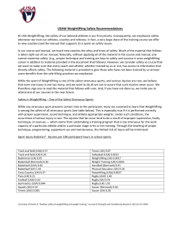 USAW Weightlifting Safety Recommendations