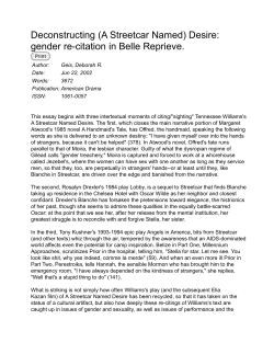 Deconstructing (A Streetcar Named) Desire: gender