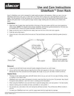 Use and Care Instructions GlideRack&trade; Oven Rack