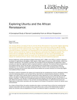 Exploring Ubuntu and the African Renaissance