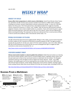 July 10, 2015 Greece offers fresh compromises in a bid to secure a