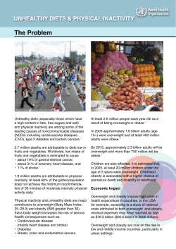 Unhealthy Diets and Physical Inactivity