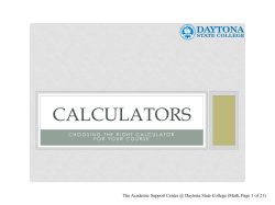 Choosing A Calculator - Daytona State College