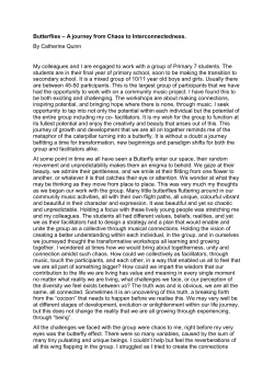 Butterflies – A journey from Chaos to Interconnectedness. By