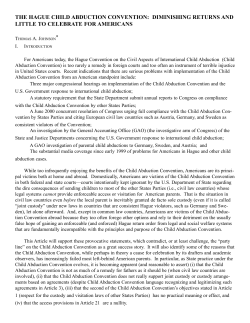 The Hague Child Abduction Convention: Diminishing Returns and